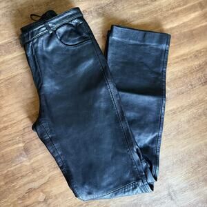 Whet Blu Size 0 Genuine Leather Pants Straight Leg - Moto Biker Grunge Punk